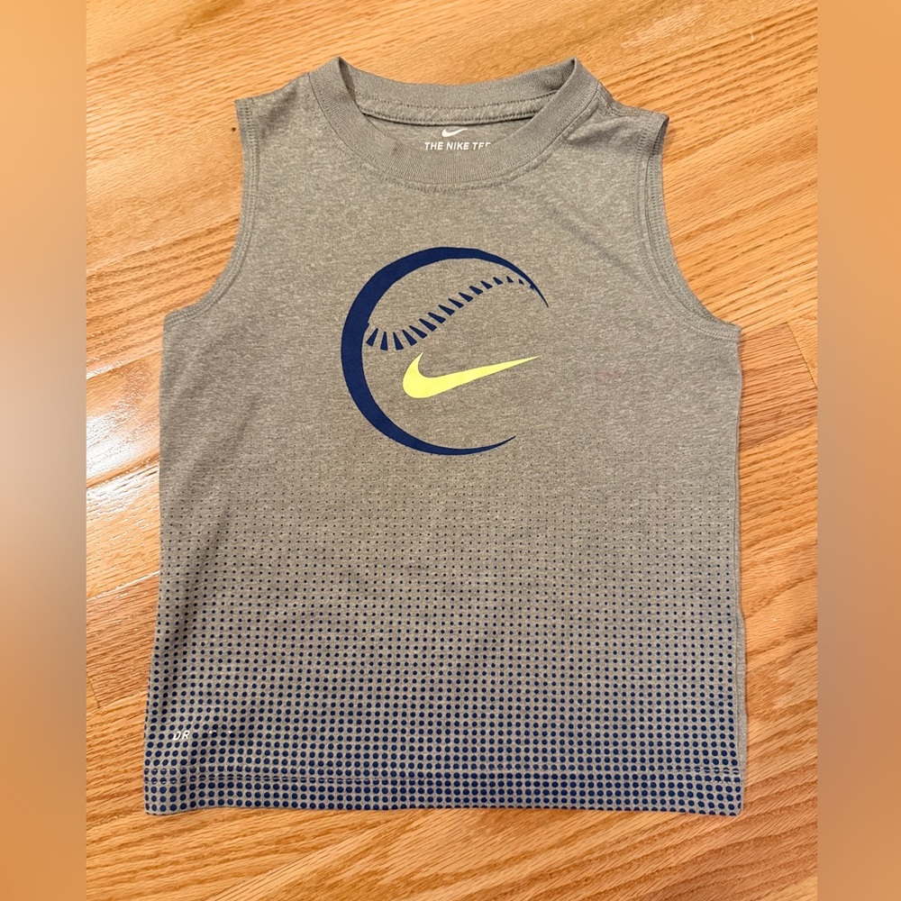 Nike Gray Tank Top with Blue and Yellow Design